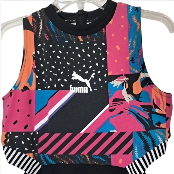 Puma Classics Clash All Over Print Cutout Dress Size L - Picture 7 of 16